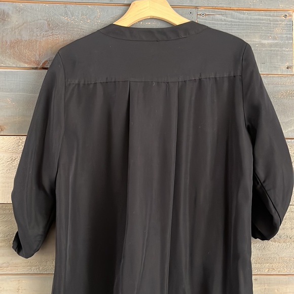 EUC Max Studio Flowy Black Shirt Dress with Tab Long Sleeves S - Picture 7 of 11